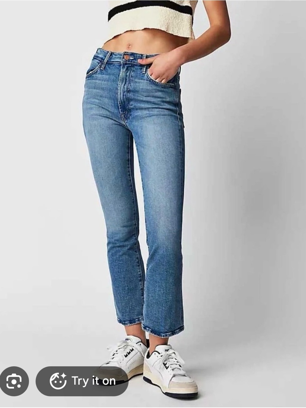 Mother Denim Hustler High-Rise Ankle Croo Straight Jeans - FITS LIKE A 29/30
